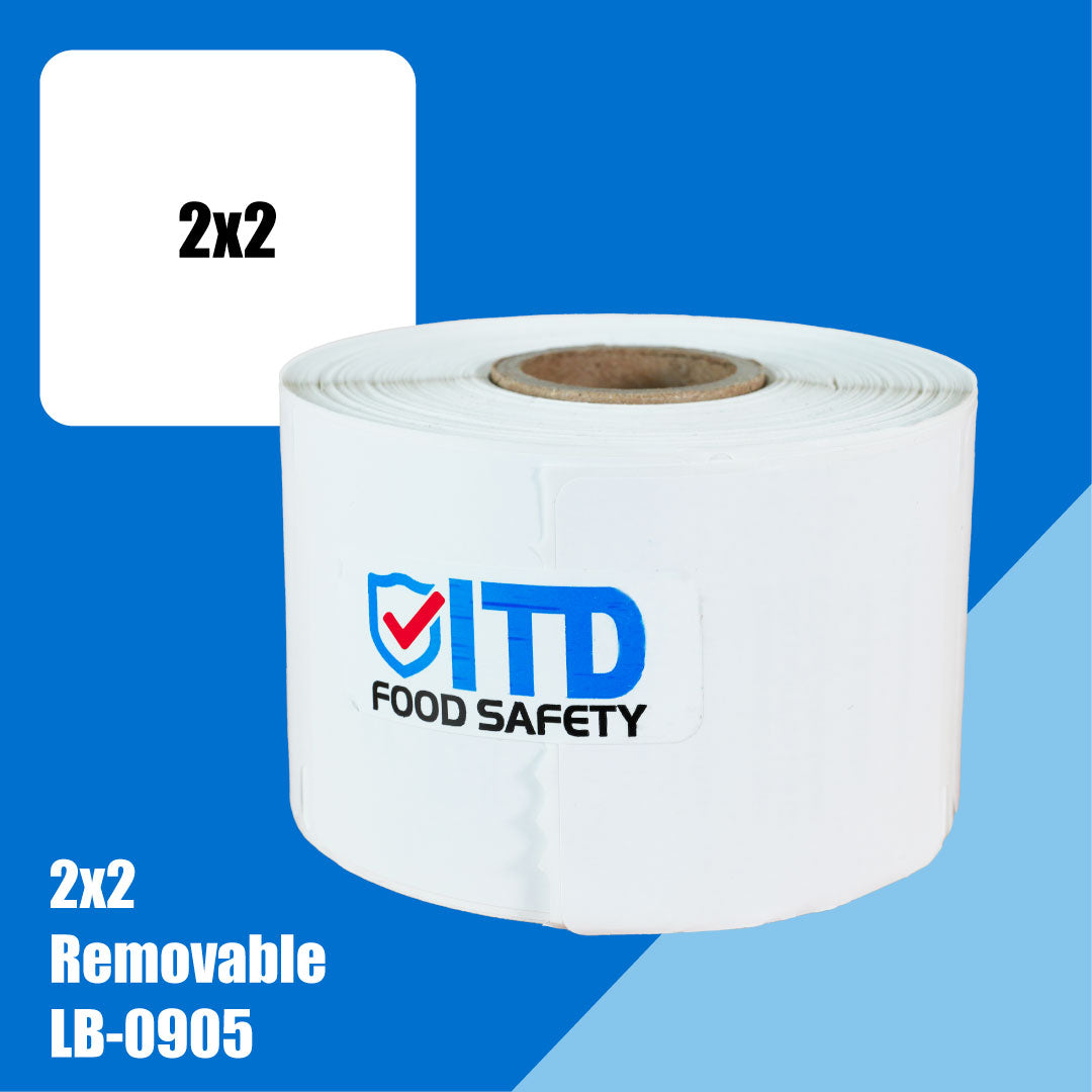 2x2 (500 per roll) Removable Labels - White LB-0905