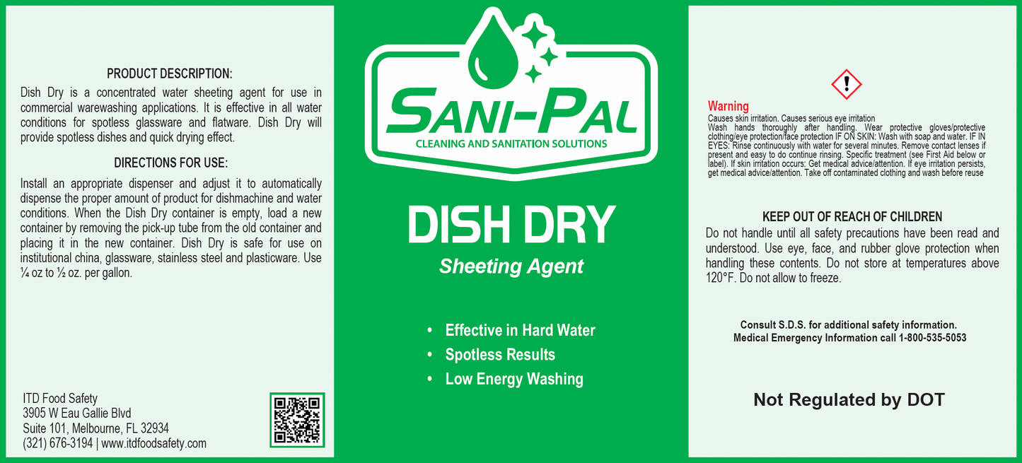 Dish Dry – Commercial Rinse Aid