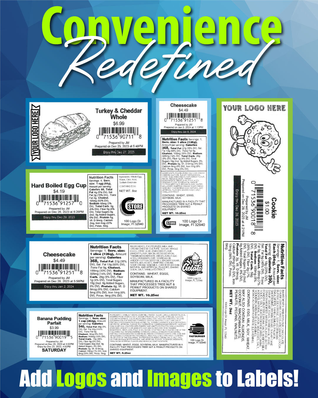 Grab-N-Go Direct Thermal Food Prep Label - Add logos and Images to labels with Prep-Pal