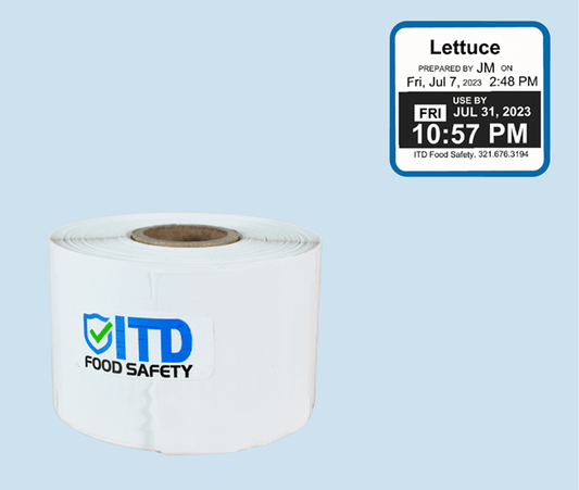 Ready for anything, our 2" x 2" Food Safety Labels (500 per roll) offer the perfect combo of secure adhesive and easy peeling.  Plus, their unique, Premium-Peel stickiness ensures they'll always stay put - no matter the temperature of your kitchen. Removing them? A breeze!