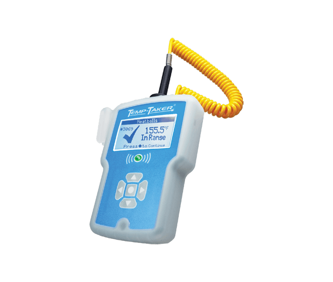 Protect your Temp-Taker investment from accidental damage with the new flexible case made from tough, food-grade silicone. Not only does it protect the Temp-Taker unit, but it holds the probe to allow user to operate the Temp-Taker with one hand.