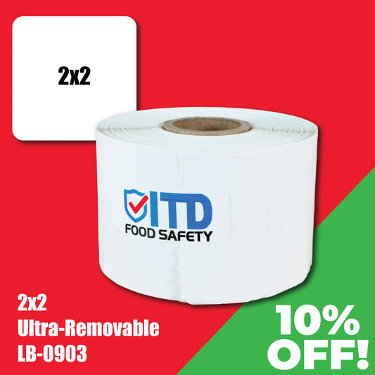 2x2 (500 per roll) Ultra Removable Labels - White LB-0903