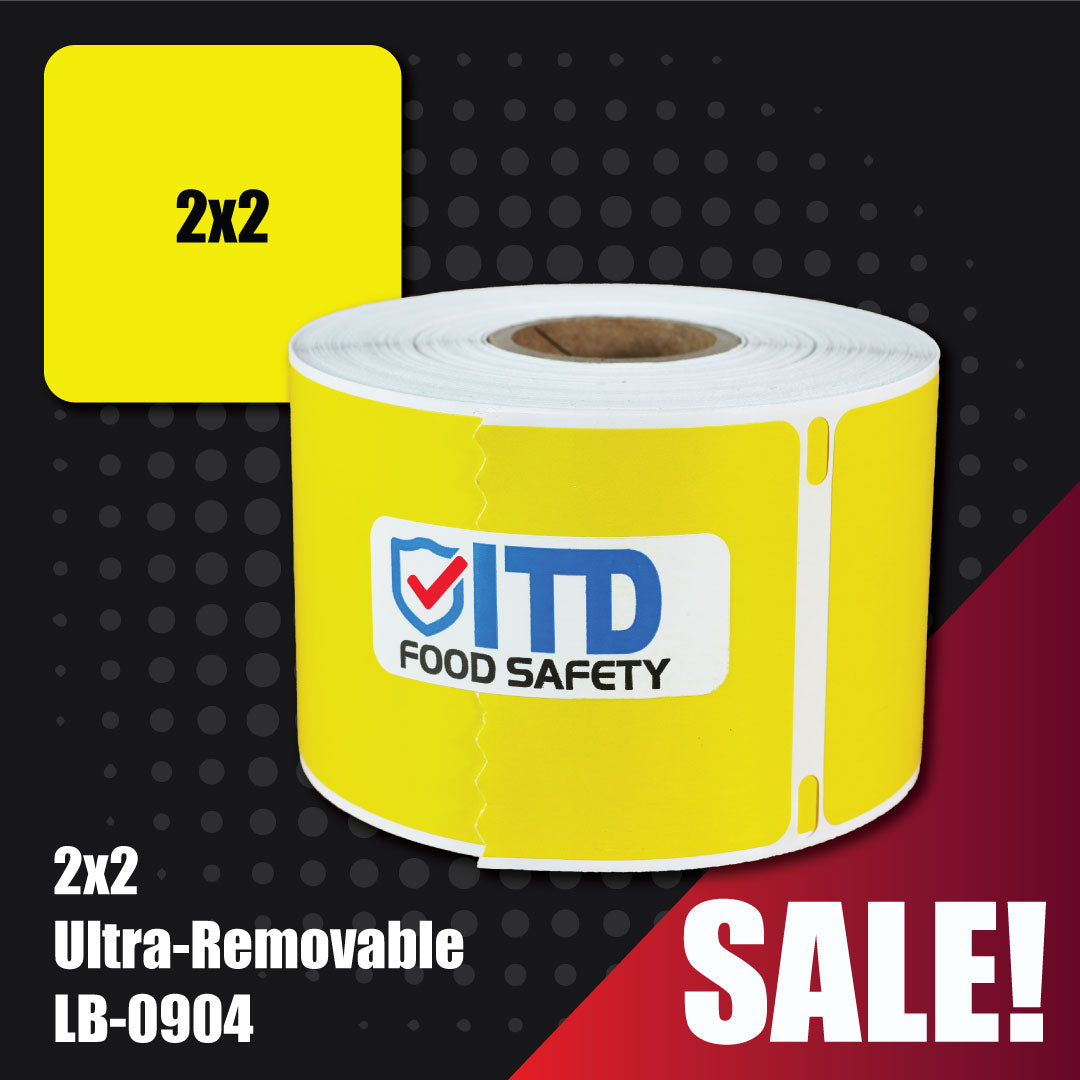 2x2 (500 per roll) Ultra Removable Labels - Yellow LB-0904 Sale