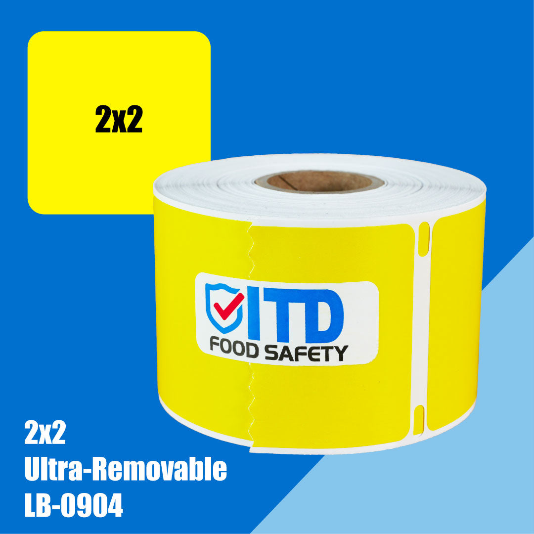 2x2 (500 per roll) Ultra Removable Labels - Yellow LB-0904