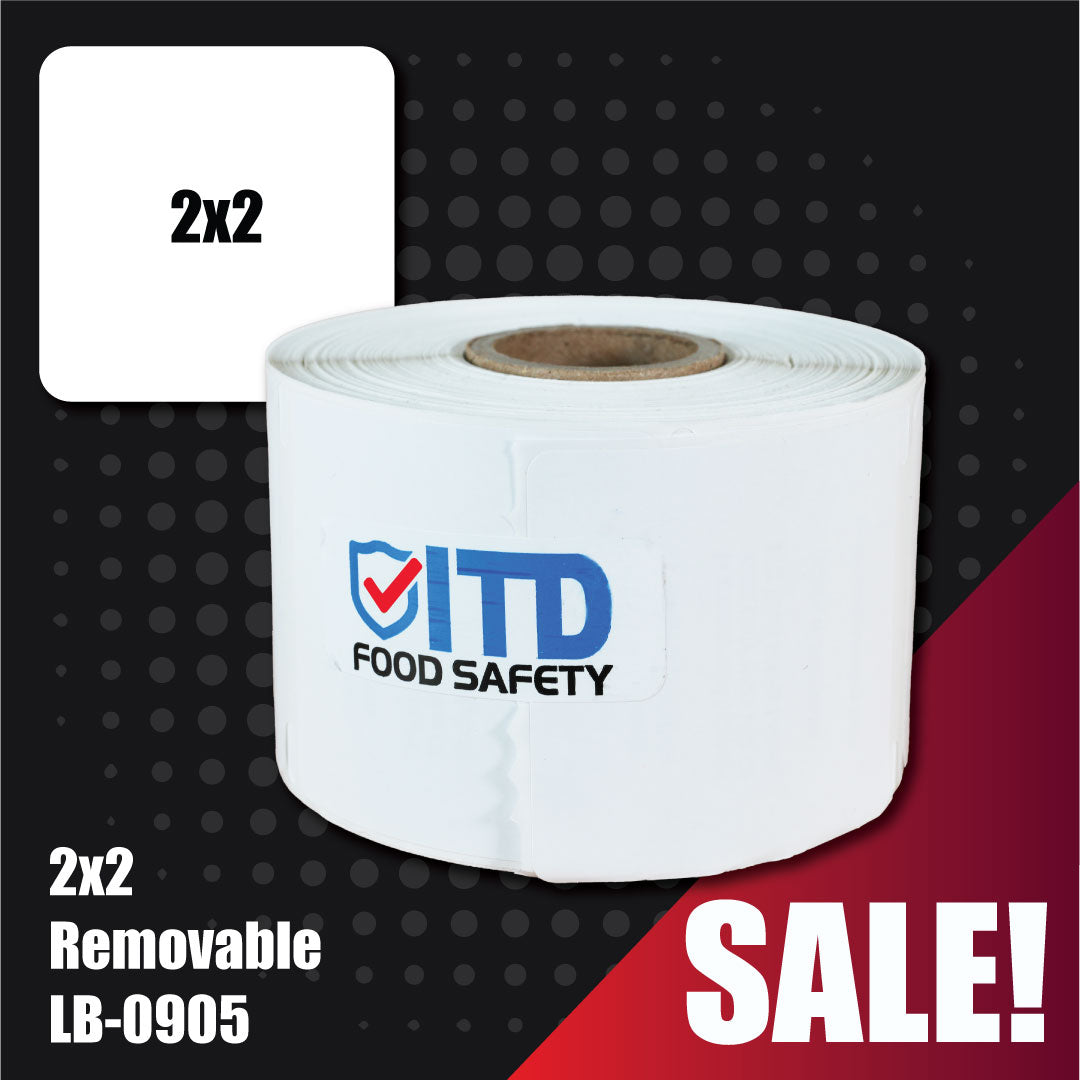 2x2 (500 per roll) Removable Labels - White LB-0905 Sale