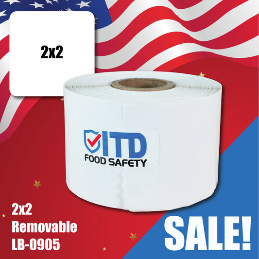 2x2 (500 per roll) Removable Labels - White LB-0905 Sale