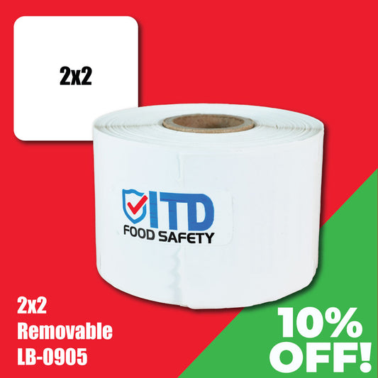 2x2 (500 per roll) Removable Labels - White LB-0905