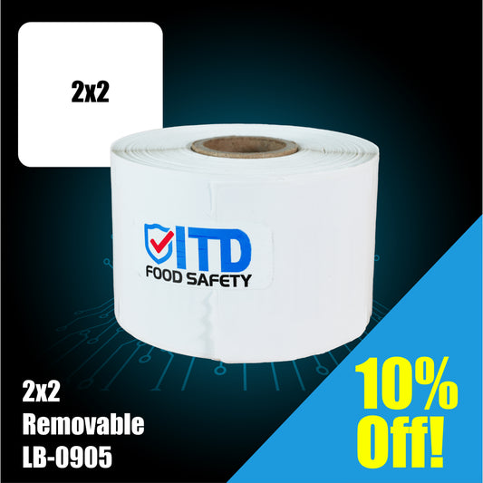 2x2 (500 per roll) Removable Labels - White LB-0905 Sale