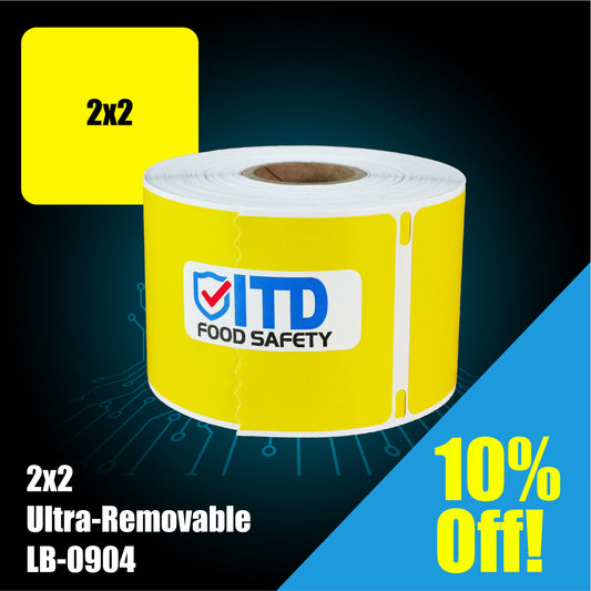 2x2 (500 per roll) Ultra Removable Labels - Yellow LB-0904 Sale