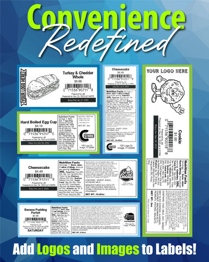 Grab-N-Go Direct Thermal Food Prep Label - Add logos and Images to labels with Prep-Pal