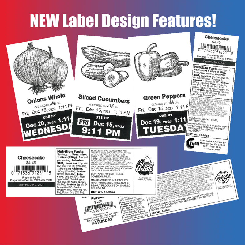 New Label Design Features - Prep-Pal Direct Thermal Food Prep Label