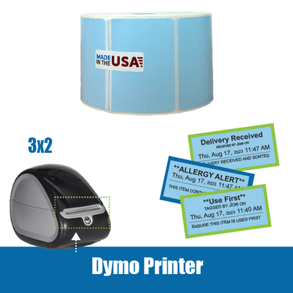 3" x 2" Permanent Perforated Blue Food SafetyLabels  1350 labels per roll-Blue  From your hot-holding area to your walk-in freezer, our labels can handle it all. 