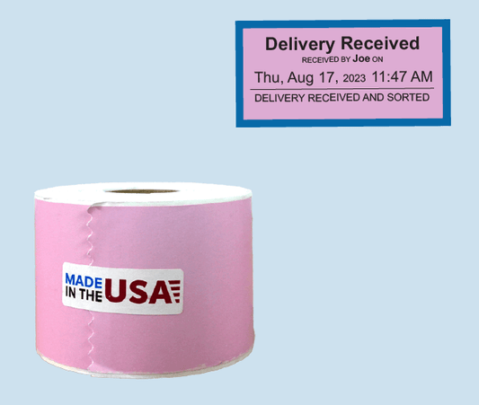 2.3125" x 4" Permanent Food Safety Labels.  300 Labels/Roll-Pink 