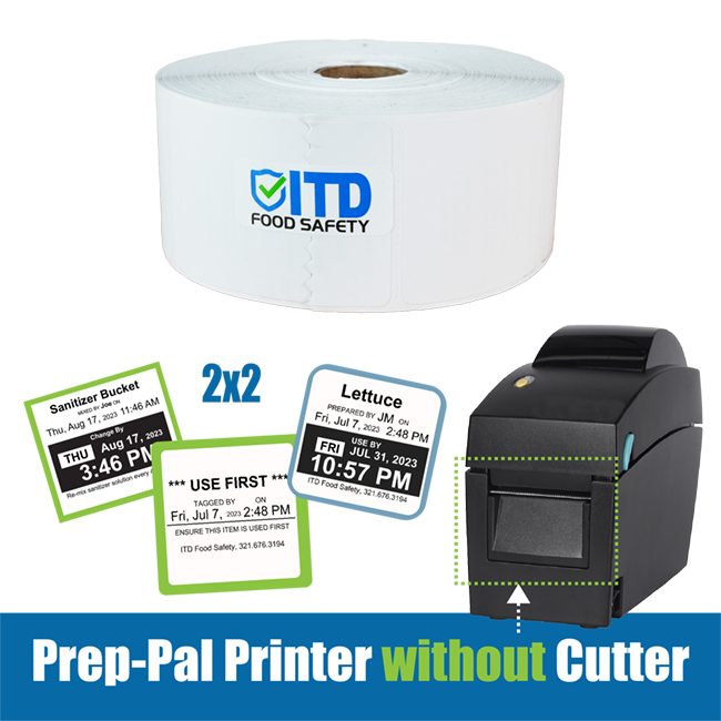  2" x 2" Perforated Prep-Pal™ Labels, 1365 labels per roll (WHITE). Premium Peel adhesive ensures secure placement and easy removal. From hot-holding areas to walk-in freezers, these labels handle it all, leaving no residue. Upgrade to Premium Peel today!
