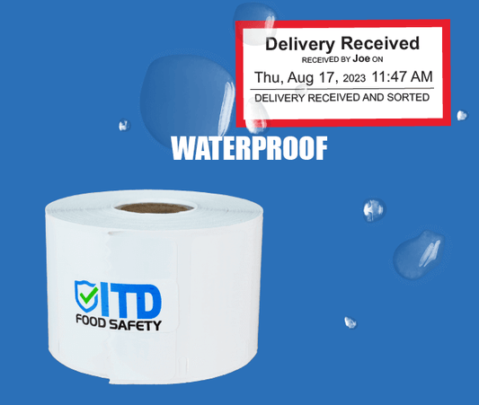 FDA 2x1 Water Resistant Labels  1000 labels per roll-White  Ideal for use with a First In, First Out (FIFO) system of perishables, these labels help maximize kitchen safety and minimize food waste.