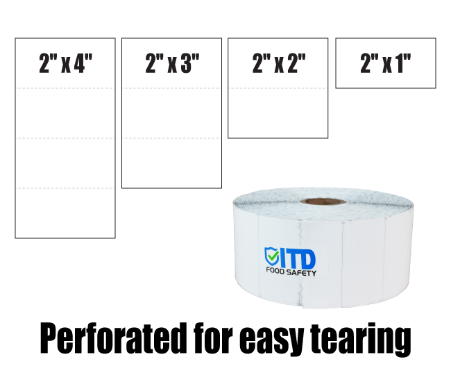 Continuous Perforated Removable Adhesive Labels White