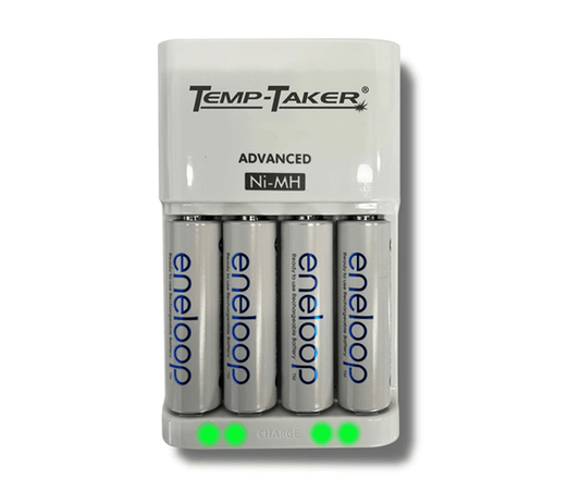 The Temp-Taker Charging Station offers optimal performance with its high capacity, rechargeable batteries.  Perfect for heavy-use environments, each station comes with 4 AA rechargeable batteries and an easy-to-use charging station. Get the most out of your battery life with this reliable and efficient charging station.