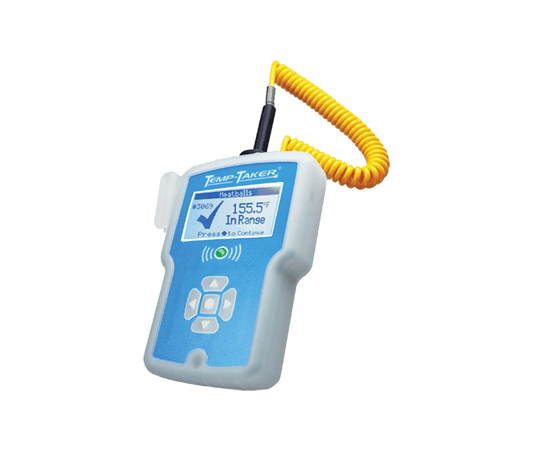 Protect your Temp-Taker investment from accidental damage with the new flexible case made from tough, food-grade silicone.   Not only does it protect the Temp-Taker unit, but it holds the probe to allow user to operate the Temp-Taker with one hand.