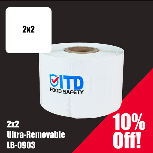 2x2 (500 per roll) Ultra Removable Labels - White LB-0903 Sale