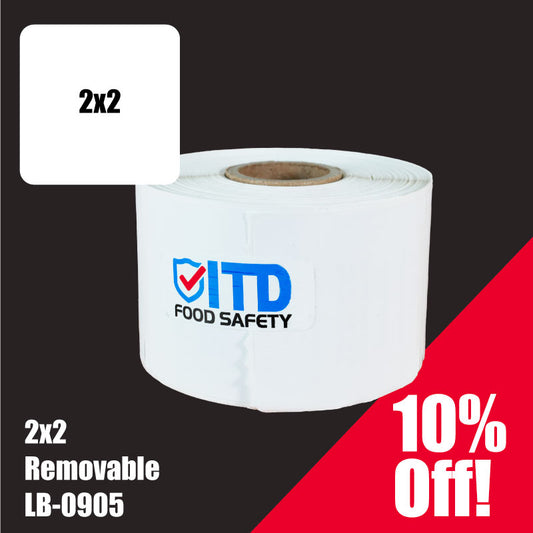 2x2 (500 per roll) Removable Labels - White LB-0905 Sale