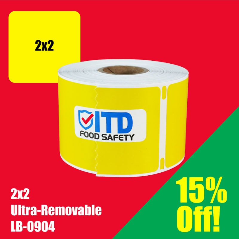 2x2 (500 per roll) Ultra Removable Labels - Yellow LB-0904 Sale